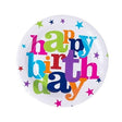Set 6 Farfurii Unica Folosinta, Vivimall, Imprimeu Happy Birthday, din Carton, Diametru 18 cm, Multicolor - vivimall.ro