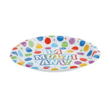 Set 10 Farfurii Unica Folosinta, Vivimall, Imprimeu La Multi Ani, din Carton, Diametru 17 cm, Multicolor - vivimall.ro