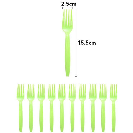 Set 10 Furculite de Unica Folosinta, Vivimall, Colectia Dino Park, 15.5 x 2.5 cm, din Plastic PE, Multicolor - vivimall.ro