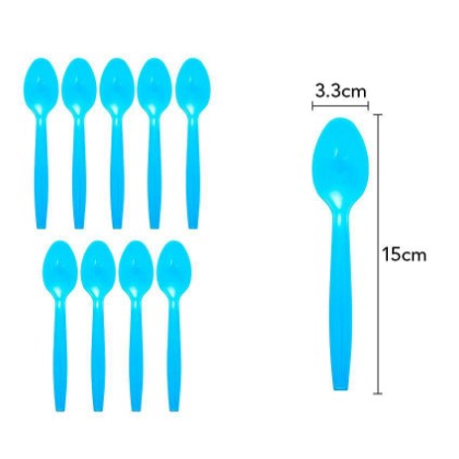 Set 10 Linguri de unica folosinta 15 x 3.3 cm, albastru - vivimall.ro
