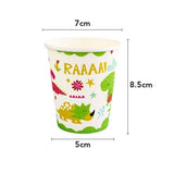 Set 10 Pahare Petrecere, Vivimall, Colectia Dino Park, 8.5 x 7 x 5 cm, din Carton, Multicolor - vivimall.ro