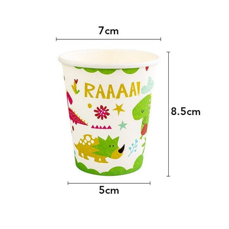 Set 10 Pahare Petrecere, Vivimall, Colectia Dino Park, 8.5 x 7 x 5 cm, din Carton, Multicolor - vivimall.ro