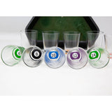 Set 10 pahare de shot Vivimall, cu Suport de Biliard, 30 ml, din sticla, 10 x 10 cm, multicolor - vivimall.ro