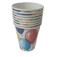 Set 10 Pahare, Vivimall, Imprimeu cu Baloane, din Carton, 250 ml, 7.5 x 8.5 x 5.2 cm, Multicolor - vivimall.ro