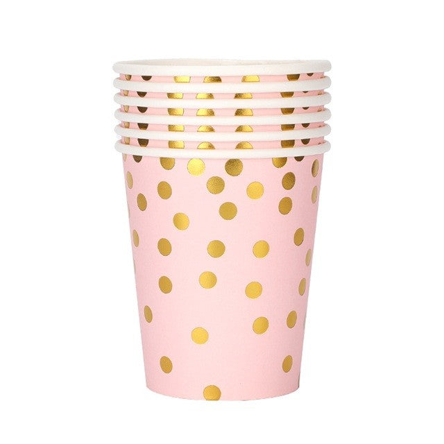 10 darabos rózsaszín pöttyös szemüveg szett | JoyCup 9