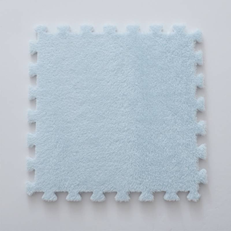 Set 10 Piese Covor Tip Puzzle, Spuma Eva, Pufos, Baby Blue - vivimall.ro