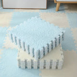 Set 10 Piese Covor tip Puzzle, Vivimall, Spuma EVA, Pufos, 30 x 30 x 1 cm, Baby Blue - vivimall.ro