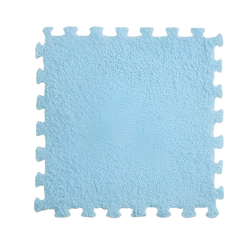 Set 10 Piese Covor tip Puzzle, Vivimall, Spuma EVA, Pufos, 30 x 30 x 1 cm, Baby Blue - vivimall.ro