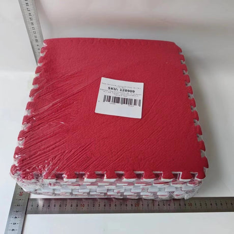 Set 10 Piese Covor tip Puzzle, Vivimall, Spuma EVA, Pufos, 30 x 30 x 1 cm, Rosu - vivimall.ro