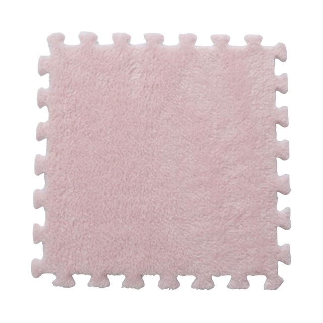 Set 10 Piese Covor tip Puzzle, Vivimall, Spuma EVA, Pufos, 30 x 30 x 1 cm, Roz Pudrat - vivimall.ro