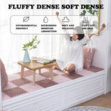 Set 10 Piese Covor tip Puzzle, Vivimall, Spuma EVA, Pufos, 30 x 30 x 1 cm, Roz Pudrat - vivimall.ro