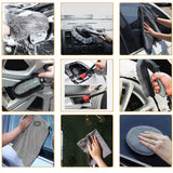 Set 10 Piese pentru Spalat Auto, Vivimall, din Plastic si Microfibra, Perii si Lavete, Model C, Gri - vivimall.ro