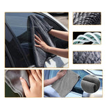 Set 10 Piese pentru Spalat Auto, Vivimall, din Plastic si Microfibra, Perii si Lavete, Model C, Gri - vivimall.ro