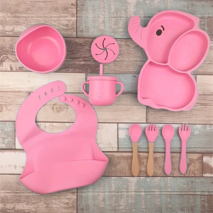 10 darabos baba étkészlet elefánt mintával | BabyFeast