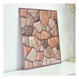 Set 10 Placi Tapet 3D, 30 X 30 Cm, Din Pvc, Tip Piatra, Suprafata Acoperita 0.9 Mp, Autoadeziv, Caramiziu - vivimall.ro