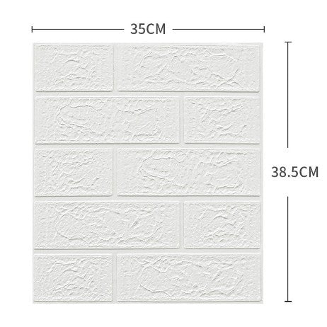 Set 10 Placi Tapet 3D, 35 X 38 Cm, Grosime 3 Mm, Din Polietilena, Model Caramida, Suprafata Acoperita 1.33 Mp - vivimall.ro