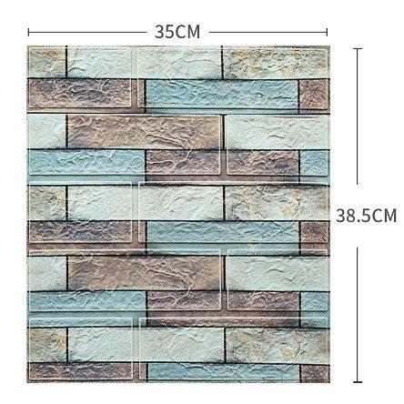 Set 10 Placi Tapet 3D Vivimall,  35 x 38 cm, 3 mm, 1.33 mp, Multicolor - vivimall.ro