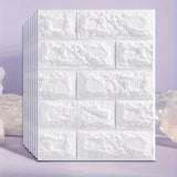 Set 10 Placi Tapet 3D, 35 X 38 Cm, Grosime 3 Mm, Din Polietilena, Model Caramida, Suprafata Acoperita 1.33 Mp - vivimall.ro