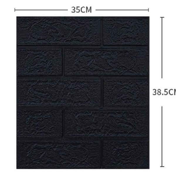 Set 10 Placi Tapet 3D, 35 X 38 Cm, Grosime 3 Mm, Din Polietilena, Model Caramida, Suprafata Acoperita 1.33 Mp - vivimall.ro