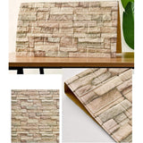 Set 10 Placi Tapet 3D, Vivimall, 35 x 38 cm, Grosime 3 mm, din Polietilena, Model Caramida, Suprafata acoperita 1.33 mp, Piatra Galbena - vivimall.ro