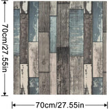 Set 10 Placi Tapet 3D, Vivimall, 70 x 70 cm, Grosime 3 mm, din Rasina, Tip Placi de Lemn, Suprafata Acoperita 4.9 mp, Gri/Albastru - vivimall.ro