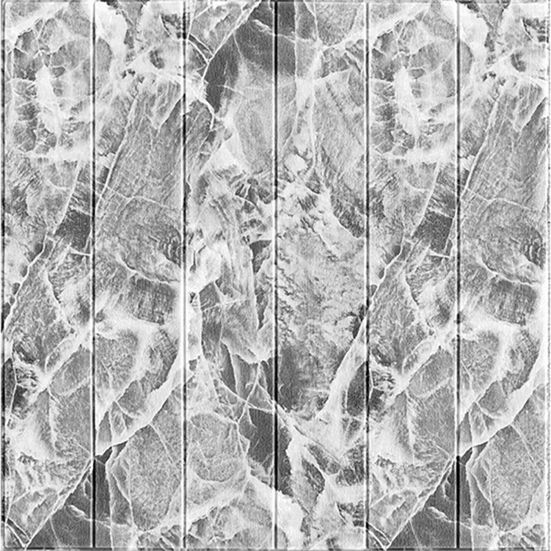 Set 10 Placi Tapet 3D, Vivimall, 70 x 70 cm, Grosime 3 mm, din Rasina, Tip Placi de Lemn, Suprafata Acoperita 4.9 mp, Gri Marmorat - vivimall.ro
