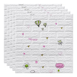 Set 10 Placi Tapet 3D, Vivimall, 70 x 77 cm, Grosime 3 mm, din Polietilena, Tip Caramida, Model cu Baloane, Suprafata acoperita 5.3 mp, Alb - vivimall.ro