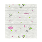 Set 10 Placi Tapet 3D, 70 X 77 Cm, Grosime 3 Mm, Din Polietilena, Tip Caramida, Model Cu Baloane, Suprafata Acoperita 5.3 Mp, Alb - vivimall.ro