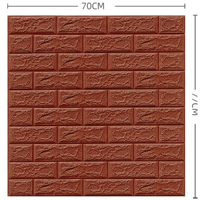 Set 10 Placi Tapet 3D, 70 X 77 Cm, Grosime 3 Mm, Din Polietilena, Model Caramida, Suprafata Acoperita 5.3 Mp - vivimall.ro