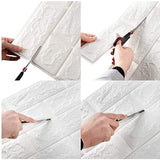Set 10 Placi Tapet 3D, 70 X 77 Cm, Grosime 3 Mm, Din Polietilena, Model Caramida, Suprafata Acoperita 5.3 Mp - vivimall.ro