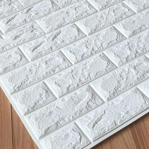 Set 10 Placi Tapet 3D, 70 X 77 Cm, Grosime 3 Mm, Din Polietilena, Model Caramida, Suprafata Acoperita 5.3 Mp - vivimall.ro