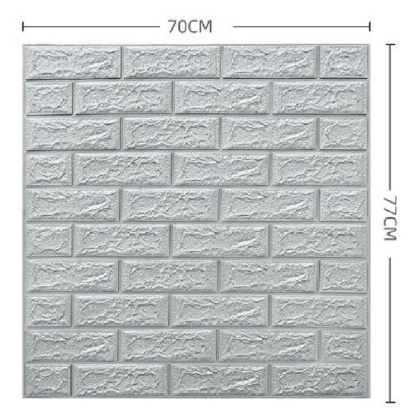 Set 10 Placi Tapet 3D, 70 X 77 Cm, Grosime 3 Mm, Din Polietilena, Model Caramida, Suprafata Acoperita 5.3 Mp - vivimall.ro