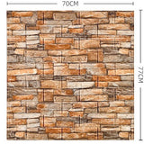 Set 10 Placi Tapet 3D, Vivimall, 70 x 77 cm, Grosime 3 mm, din Polietilena, Model Caramida, Suprafata acoperita 5.3 mp, Piatra Galbena - vivimall.ro