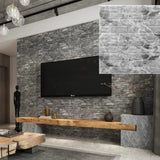 Set 10 Placi Tapet 3D, Vivimall, 70 x 77 cm, Grosime 3 mm, din Polietilena, Model Caramida, Suprafata acoperita 5.3 mp, Marmura Gri - vivimall.ro