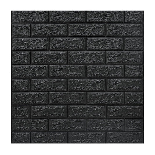 Set 10 Placi Tapet 3D, Vivimall, 70 x 77 cm, Grosime 3 mm, din Polietilena, Model Caramida, Suprafata acoperita 5.3 mp, Gri Antracit - vivimall.ro