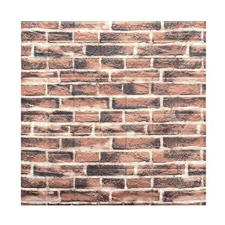 Set 10 Placi Tapet 3D, Vivimall, 70 x 77 cm, Grosime 3 mm, din Polietilena, Model Caramida, Suprafata acoperita 5.3 mp, Caramida Rosie - vivimall.ro