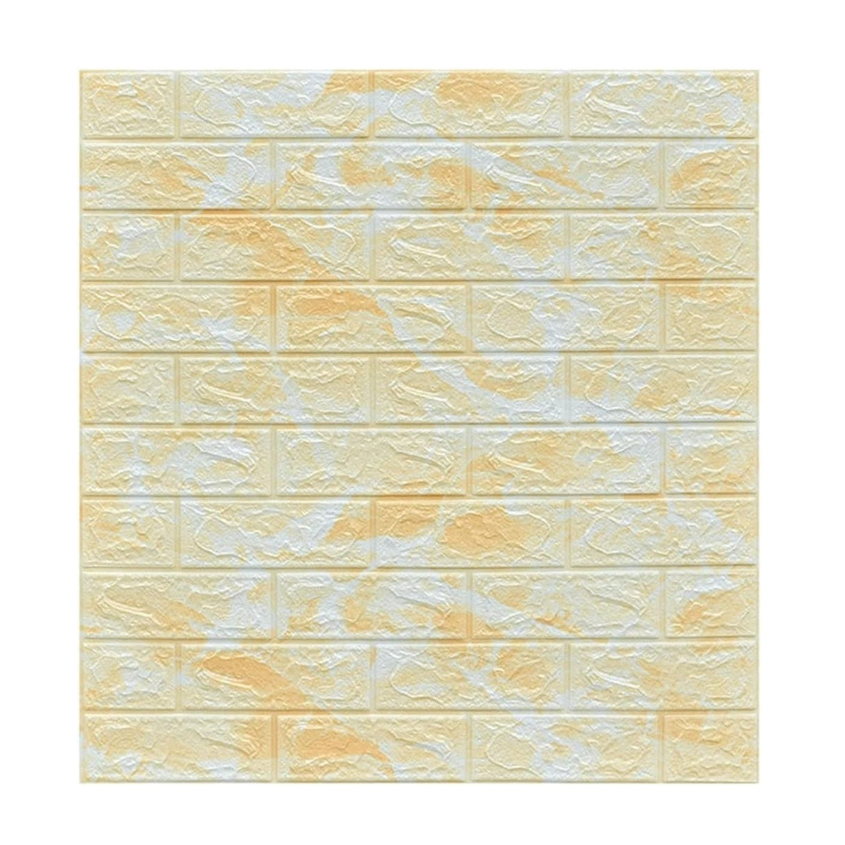 Set 10 Placi Tapet 3D, 70 X 77 Cm, Grosime 3 Mm, Din Polietilena, Model Caramida, Suprafata Acoperita 5.3 Mp, Marmura Galbena - vivimall.ro