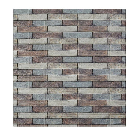 Set 10 Placi Tapet 3D, Vivimall, 70 x 77 cm, Grosime 3 mm, din Polietilena, Model Caramida, Suprafata acoperita 5.3 mp, Piatra Colorata - vivimall.ro