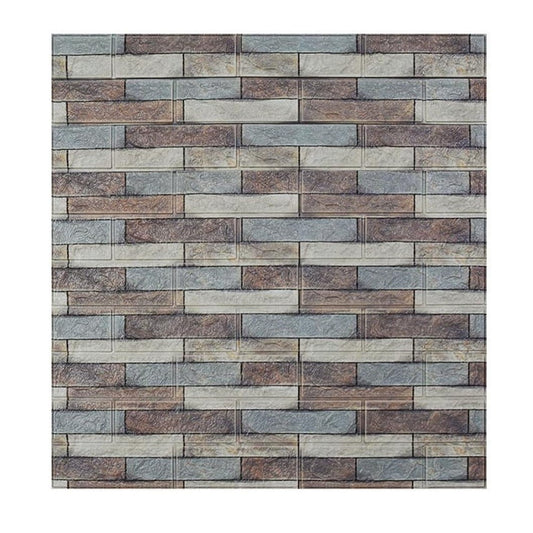 Set 10 Placi Tapet 3D, Vivimall, 70 x 77 cm, Grosime 3 mm, din Polietilena, Model Caramida, Suprafata acoperita 5.3 mp, Piatra Colorata - vivimall.ro