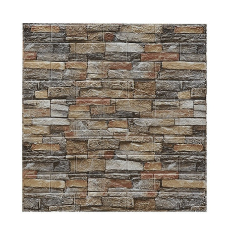 Set 10 Placi de Tapet, Vivimall, Autoadezive, 70 x 77 cm, 2.5 mm Grosime, Suprafata Acoperita 5.3 mp, din PVC, Model Caramida, Roscat - vivimall.ro