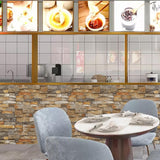 Set 10 Placi de Tapet, Vivimall, Autoadezive, 70 x 77 cm, 2.5 mm Grosime, Suprafata Acoperita 5.3 mp, din PVC, Model Caramida, Roscat - vivimall.ro