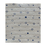 Set 10 Placi de Tapet, Vivimall, Autoadezive, 70 x 77 cm, Suprafata Acoperita 5.3 mp, din PVC, Model Stelute Albastre, Alb - vivimall.ro