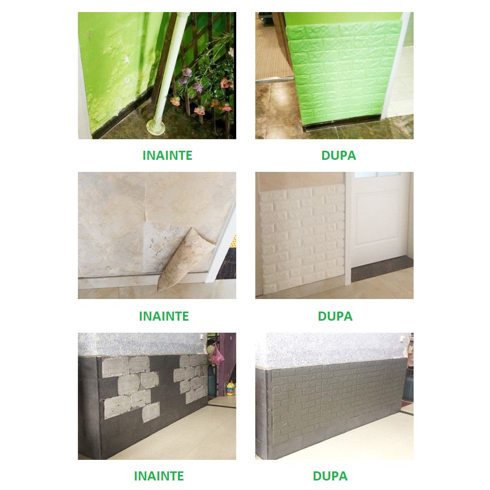 Set 10 Placi de Tapet, Vivimall, Autoadezive, 70 x 77 cm, Suprafata Acoperita 5.3 mp, din PVC, Model Stelute Curcubeu, Alb - vivimall.ro