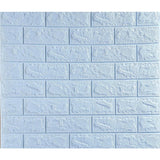 Set 10 Stickere De Perete, Autoadezive, 70 X 77 Cm, 3.5 Mm Grosime, Suprafata Acoperita 5.3 Mp, Din Pvc, Model Caramida, Albastru Deschis - vivimall.ro