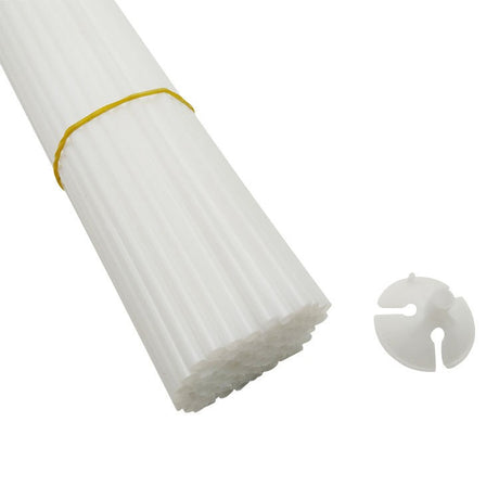 Set 100 Bete cu Rozete pentru Baloane, Vivimall, Suporturi de plastic, Usor de instalat, Reutilizabil, Pentru aniversare, Nunta, Ziua de Nastere, Decor, 40 cm, Transparente - vivimall.ro