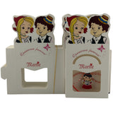 Set 100 Bucati Ambalaje de Carton pentru Martisoare, Vivimall, Cutii Brosa, Model Fata si Baiat, Alb - vivimall.ro