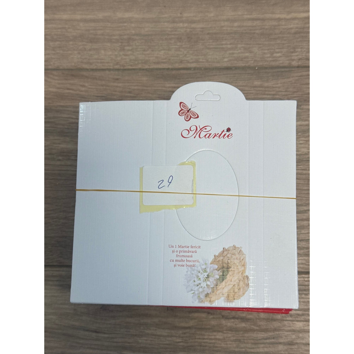 Set 100 Bucati Ambalaje de Carton pentru Martisoare, Vivimall, Cutii Brosa, Model Ghiocei in Cos - vivimall.ro