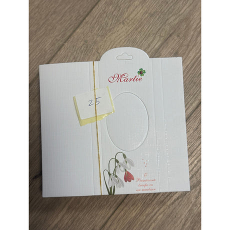 Set 100 cutii carton pentru martișoare model ghiocel, ambalaje broșă pentru 1 Martie, vedere frontală