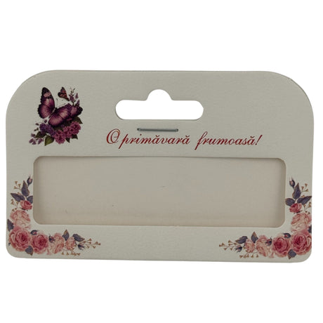 Set 100 Bucati Ambalaje de Carton pentru Martisor, Vivimall, Cutii Bratara, Model Fluturi Mov - vivimall.ro