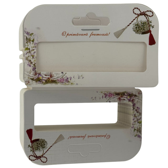 Set 100 Bucati Ambalaje de Carton pentru Martisor, Vivimall, Cutii Bratara, Model Ghiocei - vivimall.ro